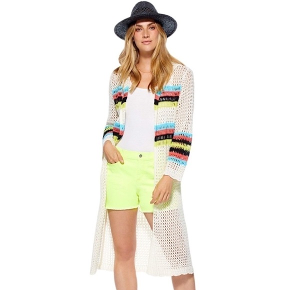 Crochet Duster White Oversized No Closure Hood NWOT Med…Balletcore Boho … - Picture 1 of 10